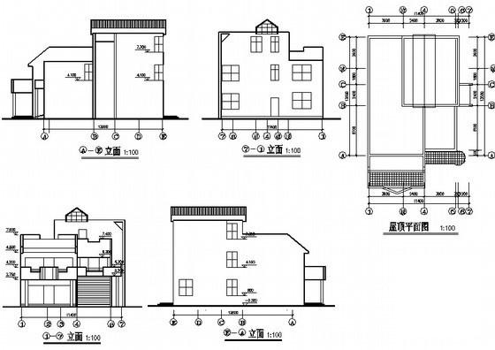 山庄2层B型别墅（五栋）建筑施工CAD图纸 - 3