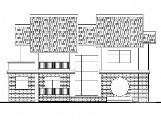 山庄2层B型别墅（五栋）建筑施工CAD图纸 - 4