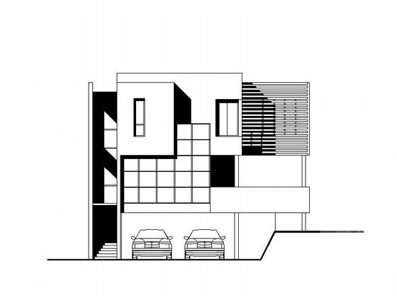 2层现代独栋别墅建筑方案设计CAD图纸（效果图纸） - 4