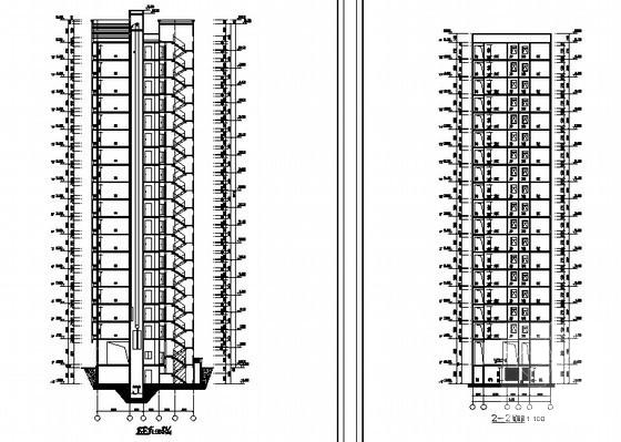 53米现代风格18层住宅楼建筑施工CAD图纸 - 2