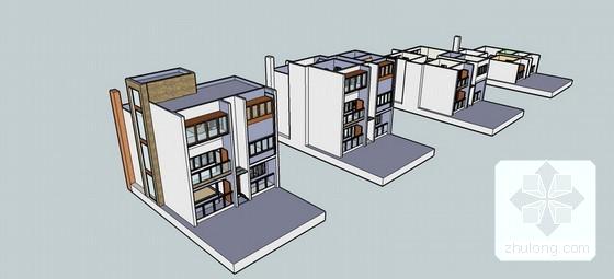 3层小康农居建筑方案设计CAD图纸（sketchup模型及效果） - 1