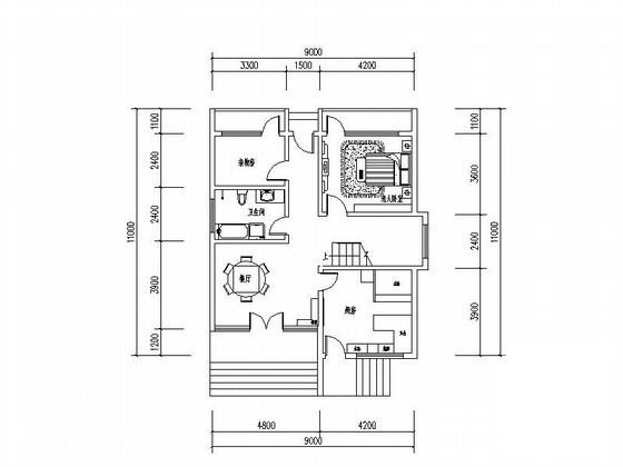 3层小康农居建筑方案设计CAD图纸（sketchup模型及效果） - 2