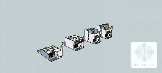 3层小康农居建筑方案设计CAD图纸（sketchup模型及效果） - 4