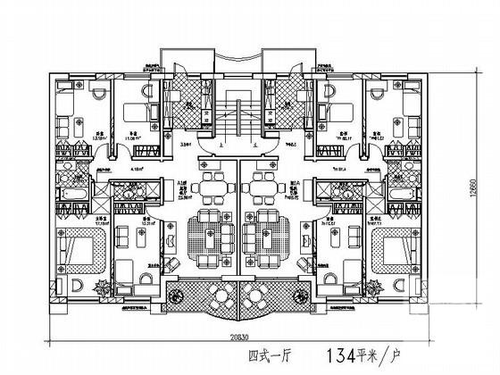 联排花园洋房建筑方案设计CAD图纸 - 2