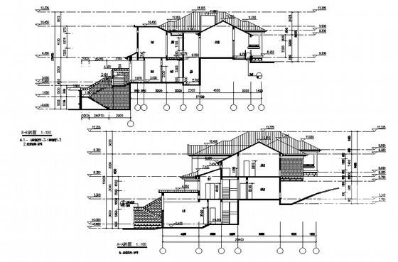 欧陆风格3层联排别墅建筑施工CAD图纸 - 2