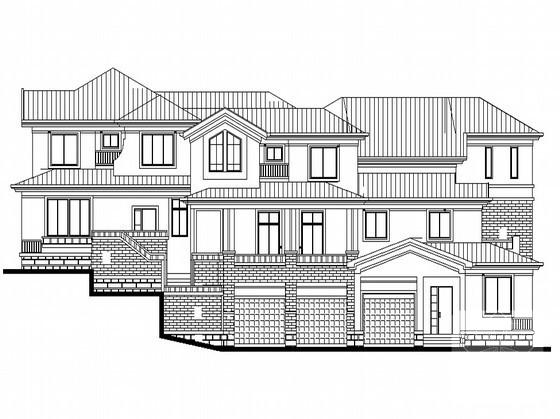 欧陆风格3层联排别墅建筑施工CAD图纸 - 4