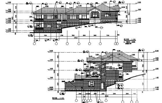 欧陆风格3层联排别墅建筑施工CAD图纸 - 5