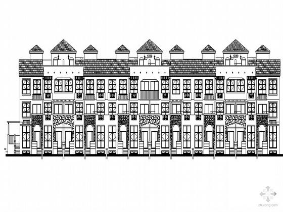西班牙风格3层联排别墅住宅楼建筑施工CAD图纸（效果图纸、砌体结构） - 3