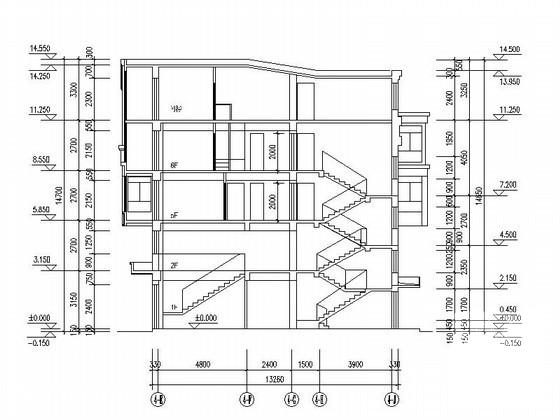 四层塔式商住楼建筑方案CAD图 - 2