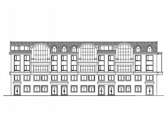 四层塔式商住楼建筑方案CAD图 - 3