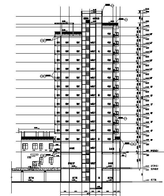 15层住宅商业综合楼建筑施工套CAD图纸（5号楼） - 2