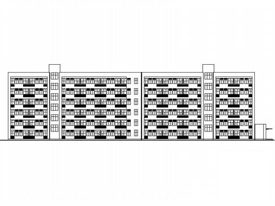 高级中学6层宿舍建筑施工CAD图纸（24张） - 2