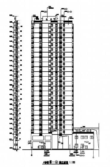 框架剪力墙结构26层住宅商业综合楼建筑施工套CAD图纸（4号楼） - 1