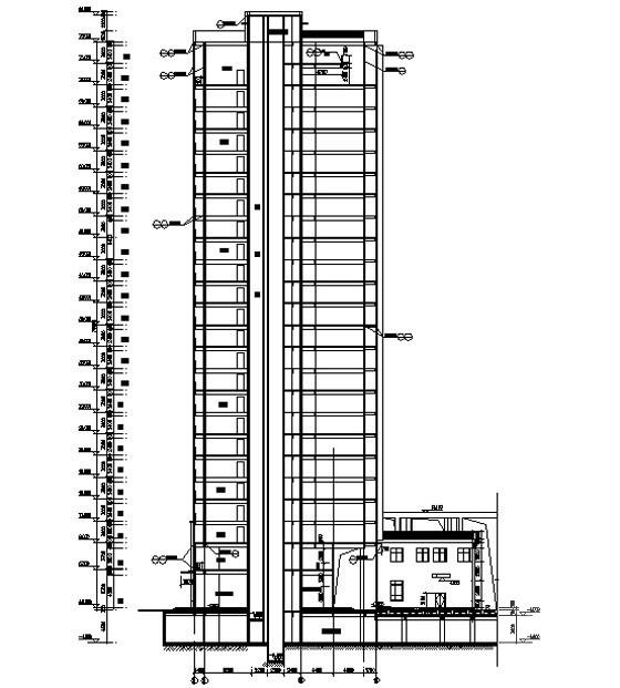 框架剪力墙结构26层住宅商业综合楼建筑施工套CAD图纸（4号楼） - 2