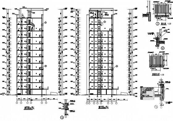 11层住宅楼建筑施工CAD图纸（热工计算书及节能设计专篇） - 2