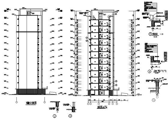 11层住宅楼建筑施工CAD图纸（热工计算书及节能设计专篇） - 3