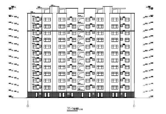 11层住宅楼建筑施工CAD图纸（热工计算书及节能设计专篇） - 5