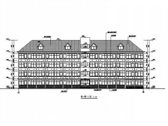 乡中学4层学生宿舍建筑扩初CAD图纸（标注详细） - 4