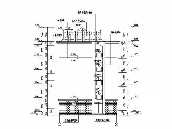 简单的乡中学5层教师宿舍建筑扩初CAD图纸 - 1