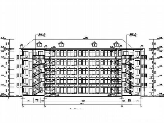 简单的乡中学5层教师宿舍建筑扩初CAD图纸 - 3