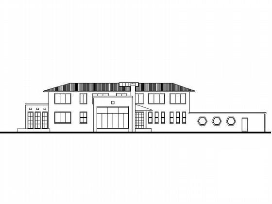 培训中心二套2层别墅建筑方案设计CAD图纸 - 2