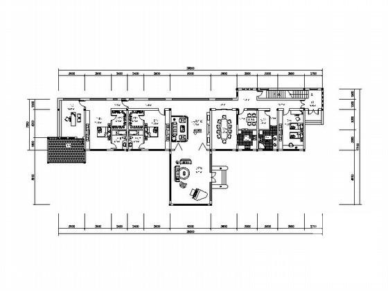 培训中心二套2层别墅建筑方案设计CAD图纸 - 3