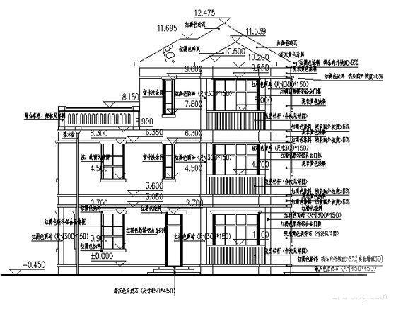 新农村实用砌体结构3层独栋别墅建筑施工CAD图纸 - 1