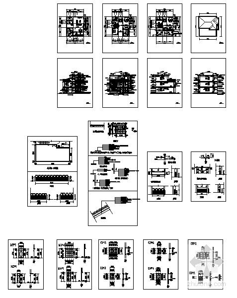 新农村实用砌体结构3层独栋别墅建筑施工CAD图纸 - 5