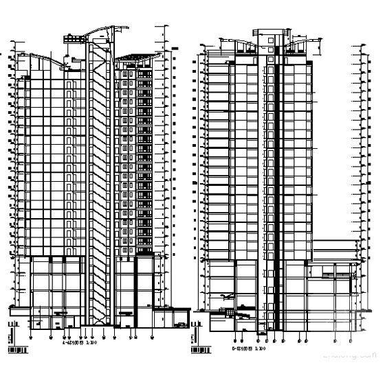 24层住宅楼建筑施工CAD图纸 - 2