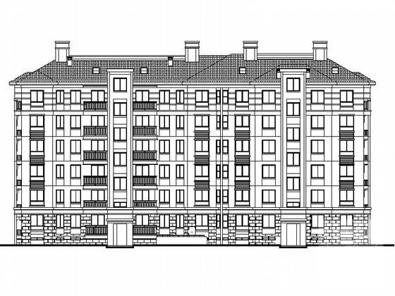 施工图纸6层住宅楼建筑施工CAD图纸 - 1