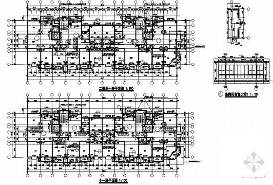11层住宅楼（带阁楼）建筑施工CAD图纸 - 1