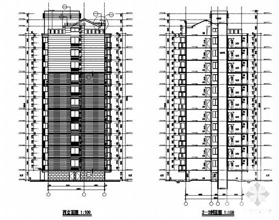 11层住宅楼（带阁楼）建筑施工CAD图纸 - 2