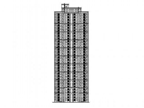 33层塔式高层住宅楼建筑施工CAD图纸（36.7x11.4米） - 1