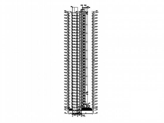 33层塔式高层住宅楼建筑施工CAD图纸（36.7x11.4米） - 4