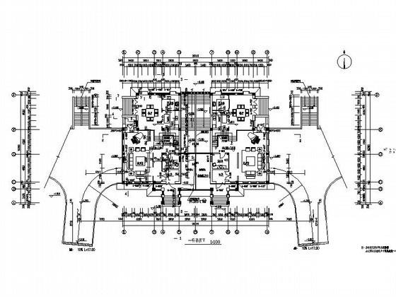 3层双拼别墅建筑施工套CAD图纸 - 1