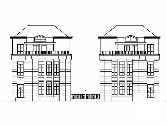 3层双拼别墅建筑施工套CAD图纸 - 2