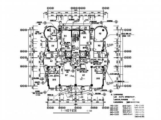 19层板式住宅楼建筑施工CAD图纸 - 4