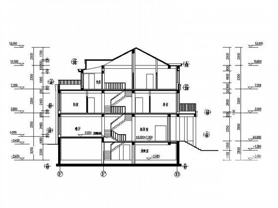 3层双拼别墅建筑施工套CAD图纸（4#） - 1