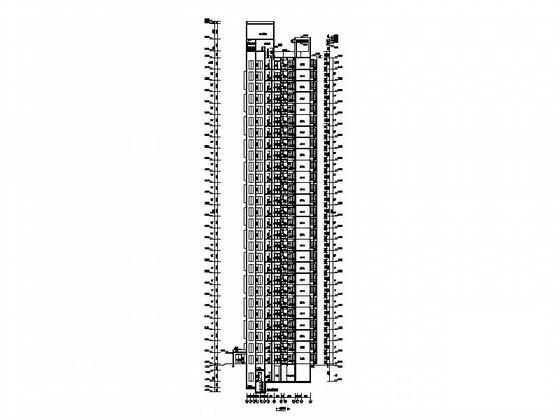 27层一梯六、顶层复式住宅楼建筑施工CAD图纸 - 2