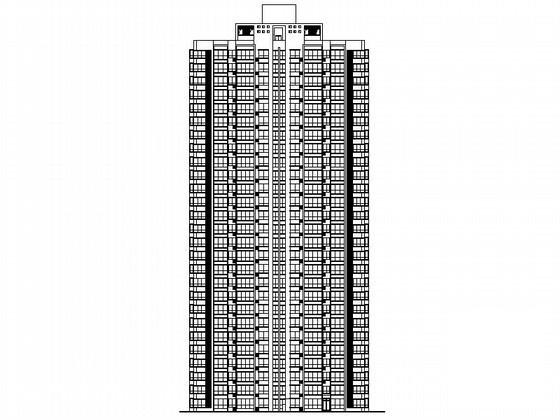 27层一梯六、顶层复式住宅楼建筑施工CAD图纸 - 3