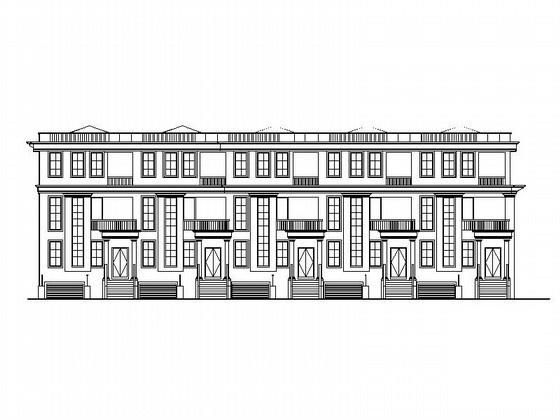 3层五联排别墅建筑施工套CAD图纸 - 2