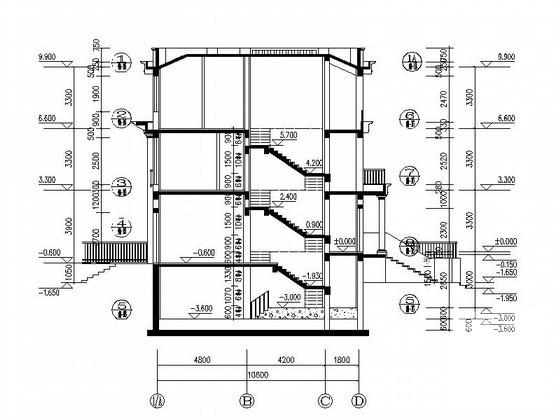 3层五联排别墅建筑施工套CAD图纸 - 4