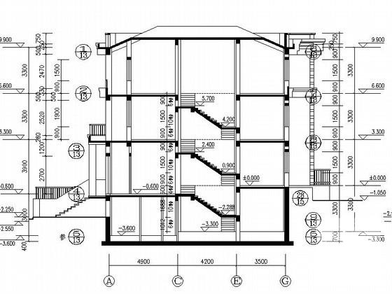3层四联排别墅建筑施工套CAD图纸 - 2