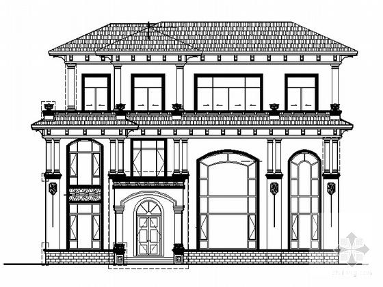 3层框架结构地中海风格别墅建筑施工CAD图纸 - 1
