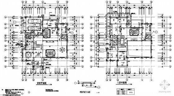 3层框架结构地中海风格别墅建筑施工CAD图纸 - 2