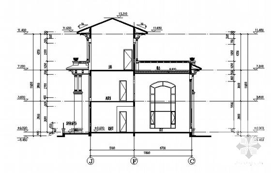 3层框架结构地中海风格别墅建筑施工CAD图纸 - 4