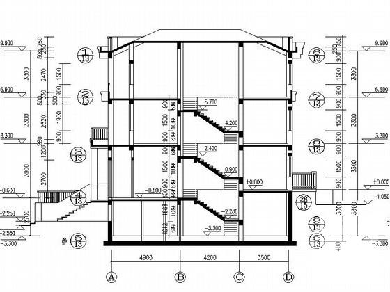 590平3层联排别墅建筑施工套CAD图纸 - 1