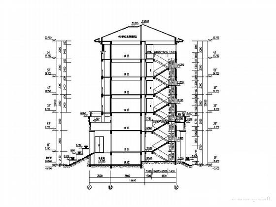 南洋新城小区6层住宅楼区建筑施工CAD图纸 - 1