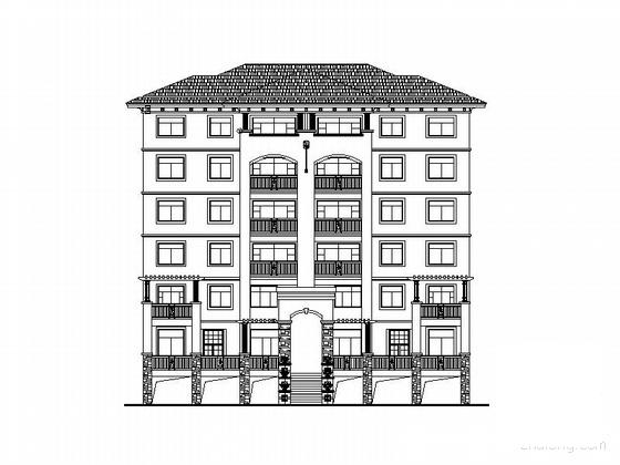 南洋新城小区6层住宅楼区建筑施工CAD图纸 - 2
