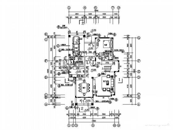3层框架结构别墅建筑施工套CAD图纸 - 2